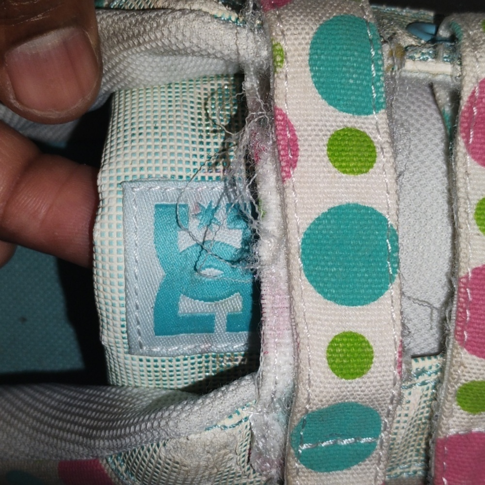 DC  Sneakers - Cream, Green, and Pink Polka Dots - Picture 7 of 11